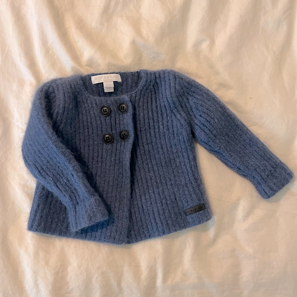 Burberry Children’s Blue Cashmere Cardigan Sweater
